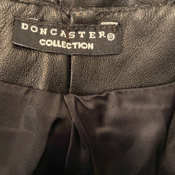 Doncaster Collection Black Leather Wide Leg Pants Trousers Size SMALL *read - Picture 1 of 7